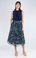 Willa Floral Skirt - Navy