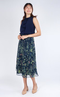 Willa Floral Skirt - Navy