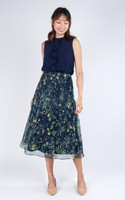 Willa Floral Skirt - Navy