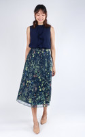 Willa Floral Skirt - Navy