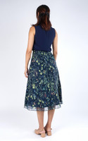 Willa Floral Skirt - Navy