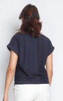 Sera Eyelet Shirt - Navy
