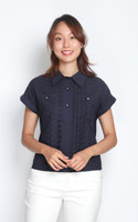 Sera Eyelet Shirt - Navy
