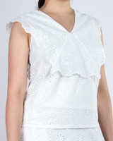 Josie Eyelet Top - White