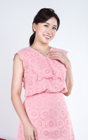 Josie Eyelet Top - Pink