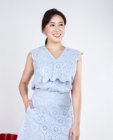 Josie Eyelet Top - Periwinkle