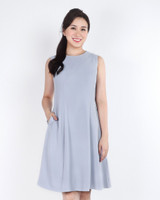 Emma Contour Work Dress - Ice Blue Grey