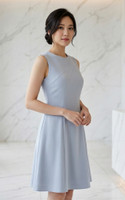 Emma Contour Work Dress - Ice Blue Grey