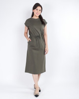 Zender Drawstring Tee Dress - Olive