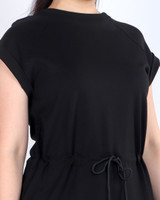 Zender Drawstring Tee Dress - Black