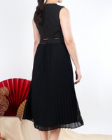 Eden Printed Pleated Dress - Black