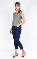 Anita Sleeveless V-Neck Top - Olive
