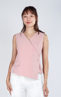 Kayla Overlap Vest Top - Pink