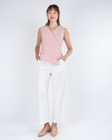 Kayla Overlap Vest Top - Pink