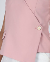 Kayla Overlap Vest Top - Pink