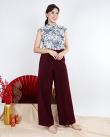 Kira Toile Print Chiffon Top - Cream