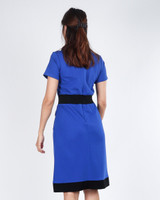 Carmen Contrast Pencil Dress - Cobalt