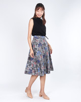 Althea Batik Wrap Midi Skirt - Blue