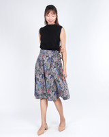 Althea Batik Wrap Midi Skirt - Blue