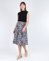 Althea Batik Wrap Midi Skirt - Blue