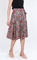 Althea Batik Wrap Midi Skirt - Red