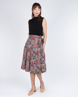 Althea Batik Wrap Midi Skirt - Red