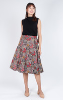 Althea Batik Wrap Midi Skirt - Red