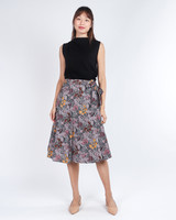 Althea Batik Wrap Midi Skirt - Yellow
