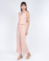 Taya Tailored Wide Leg Pants - Peach Pink