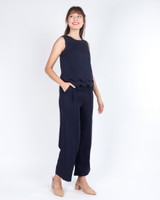 Taya Tailored Wide Leg Pants - Navy