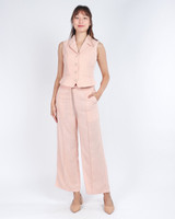 Taya Tailored Vest Top - Peach Pink
