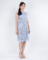 Rosetta Crochet Shift Dress - Blue