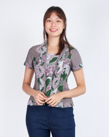 Kimiko Batik Kebaya Top - Grey