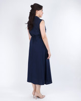 Yunise Linen Utility Midi Dress - Navy