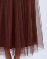 Yumi Tulle Midi Skirt - Chestnut