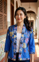 Soraya Batik Kimono Jacket - Cobalt