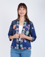 Soraya Batik Kimono Jacket - Navy