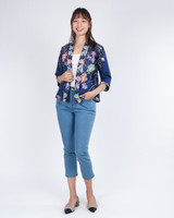 Soraya Batik Kimono Jacket - Navy