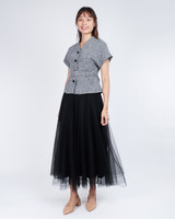 Zella Tweed Button Top - Grey