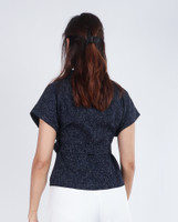 Zella Tweed Button Top - Navy