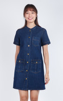 Carlos Button Down Denim Dress - Denim