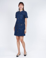 Carlos Button Down Denim Dress - Denim