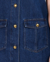 Carlos Button Down Denim Dress - Denim