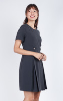 Mirelle Panelled Pleat Dress - Grey