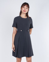Mirelle Panelled Pleat Dress - Grey