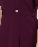 Mirelle Panelled Pleat Dress - Plum