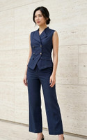 Salene Linen Pants - Navy