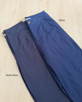 Salene Linen Pants - Stone Blue