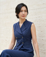 Salene Linen Vest Top - Navy