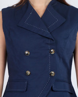 Salene Linen Vest Top - Navy